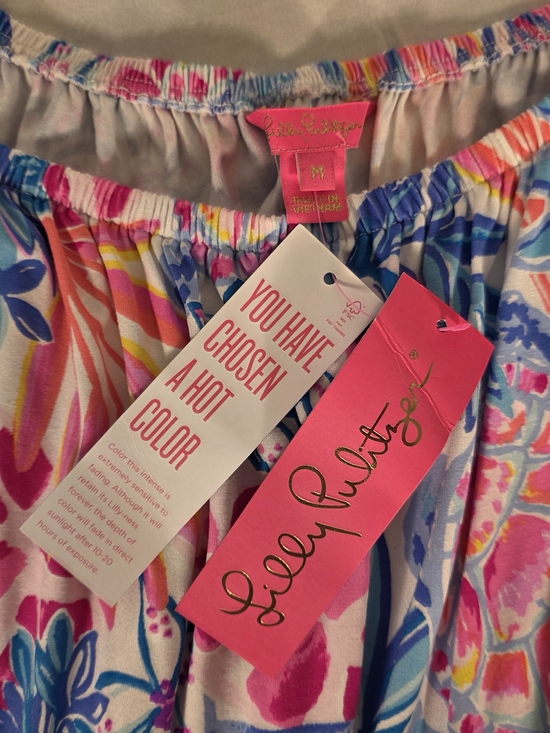 Lilly Pulitzer Dresses & Skirts - NWT Lilly Pulitzer Samia Off Shoulder Romper M, Resort White Rainforest Retreat 